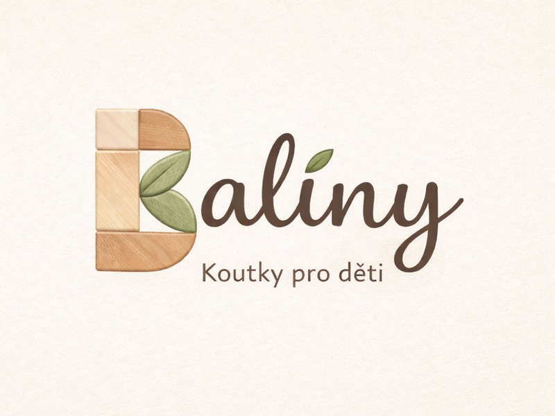 Logo Balíny s dřevěnými bloky